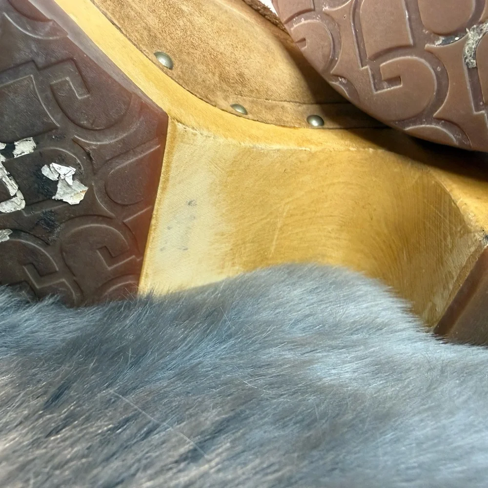 UGG Women's Brown Suede Clogs - Picture 11 of 13